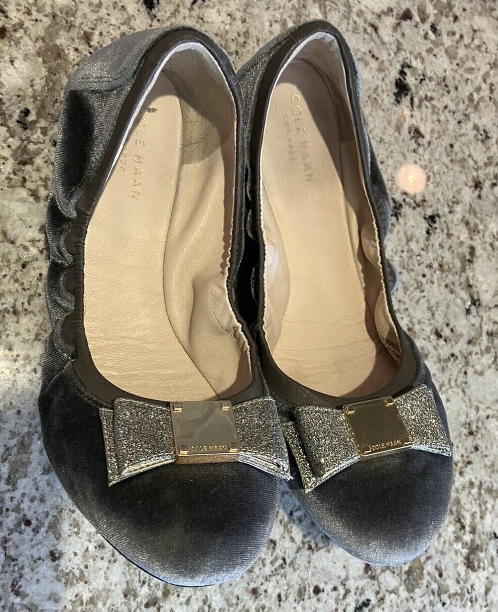 COLE HAAN Grand .OS Women's Tali Velvet Ballet Flats Shoes Size 8.5 B